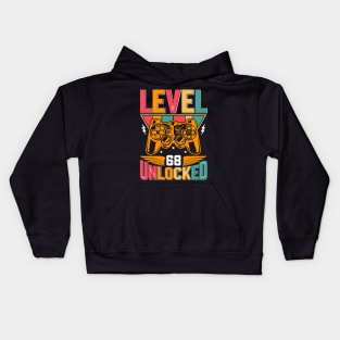 Level 68 Unlocked Awesome Since 1955 Funny Gamer Birthday Kids Hoodie